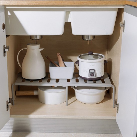 Multifunction Retractable Shelf Kitchen Iron Storage Rack For Cabinets Tableware Countertops