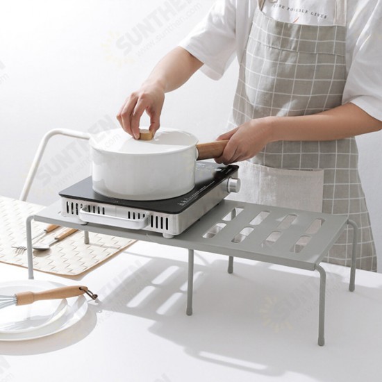 Multifunction Retractable Shelf Kitchen Iron Storage Rack For Cabinets Tableware Countertops