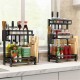 Nonslip 2/3 Tier Spice Rack Stainless Steel Storage Shelf Organizer Holder Kitchen Rack