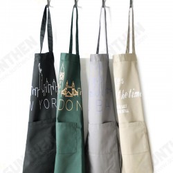 Nordic Embroidered Pure Cotton Aprons Inbetweening Hand-painted Style Sleeveless Nordic Embroidered Pure Cotton Aprons Inbetweening Hand-painted Style Sleeveless