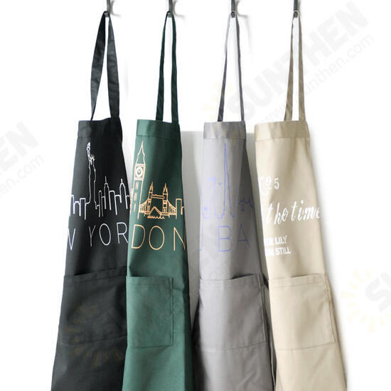 Nordic Embroidered Pure Cotton Aprons Inbetweening Hand-painted Style Sleeveless