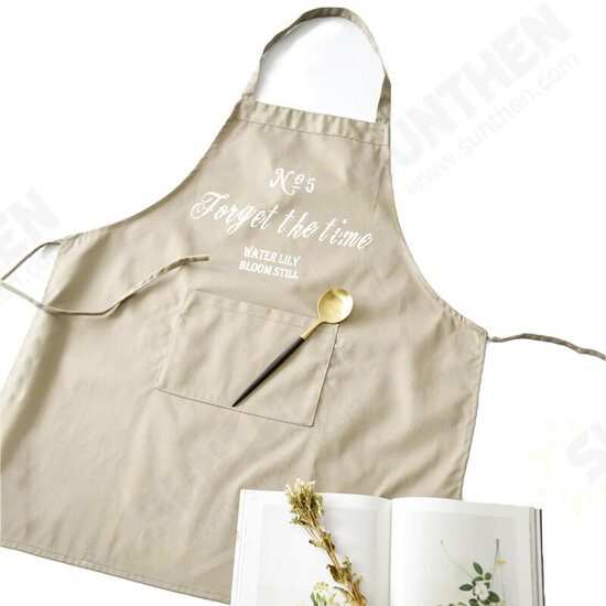 Nordic Embroidered Pure Cotton Aprons Inbetweening Hand-painted Style Sleeveless