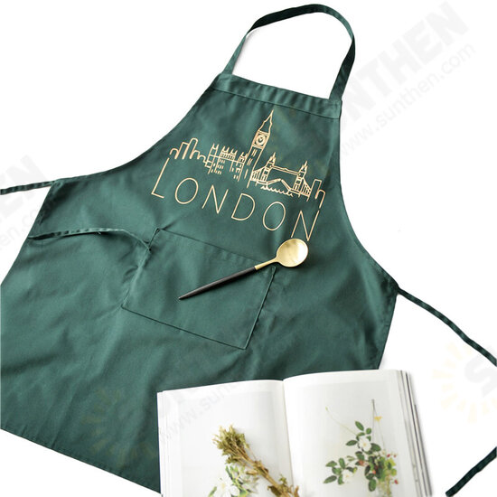 Nordic Embroidered Pure Cotton Aprons Inbetweening Hand-painted Style Sleeveless