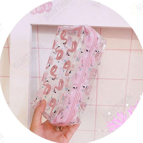 PVC Transparent Flamingo Cosmetic Bag Travel Storage Wash Bag Storage Bag