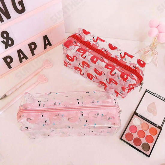 PVC Transparent Flamingo Cosmetic Bag Travel Storage Wash Bag Storage Bag