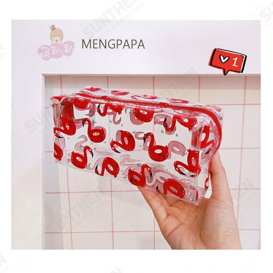 PVC Transparent Flamingo Cosmetic Bag Travel Storage Wash Bag Storage Bag