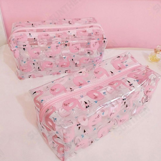 PVC Transparent Flamingo Cosmetic Bag Travel Storage Wash Bag Storage Bag