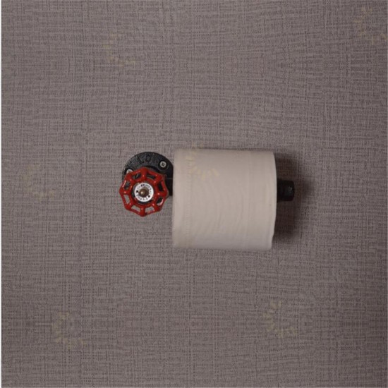 Retro Industrial Toilet Paper Roll Holder Pipe Shelf Floating Holder Bathroom Wall Mounted