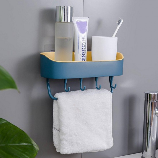 Self-adhesive Wall Hanging Storage Rack Shelf Hook Home Kitchen Holder Organizer Towel Holder