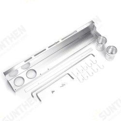 Space Aluminum Kitchen Rack Double Cup Chopstick Holder Seasoning Wall Mount Storage for Kitchen Arrangement Space Aluminum Kitchen Rack Double Cup Chopstick Holder Seasoning Wall Mount Storage for Kitchen Arrangement