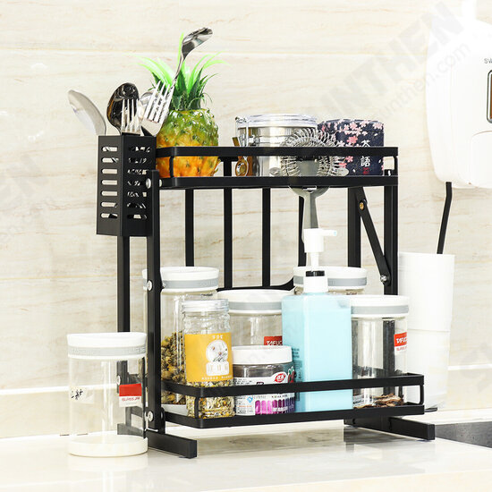 Spice Rack Kitchen Counter Organizer with 4 Suction Pads Large Capacity for Essential Oils Steady Bathroom Organizer