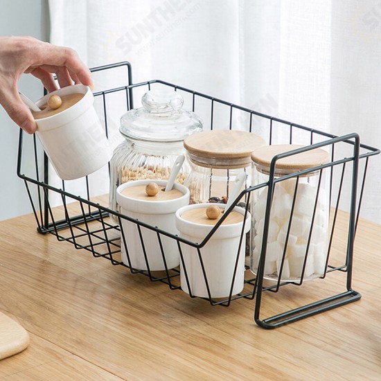 Stackable Iron Mesh Basket Cabinet Door Organizer Rack Closet Holders Storage Basket Rack Organizer