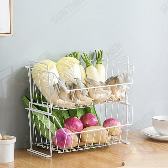 Stackable Iron Mesh Basket Cabinet Door Organizer Rack Closet Holders Storage Basket Rack Organizer