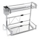 Stainless Steel 2 Tier Adjust Kitchen Spice Rack Storage Shelf Organizer Holder
