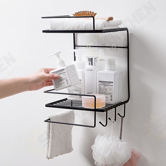 Storage Rack Bathroom Kitchen Toilet Wall Mounted Shower Organizer for Home Kitchen Counter