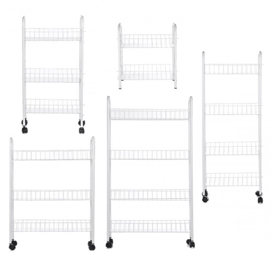 Storage Shelf Rack Movable Interspace Storage Racks Refrigerator Space Rack with Roller for Kitchen Organizer