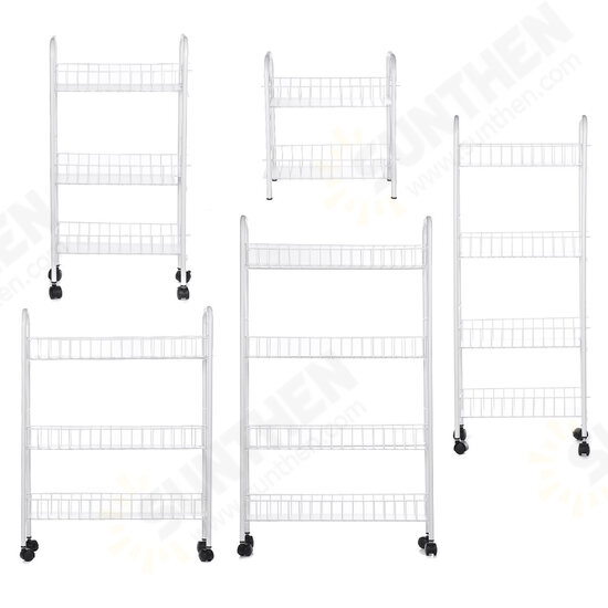 Storage Shelf Rack Movable Interspace Storage Racks Refrigerator Space Rack with Roller for Kitchen Organizer