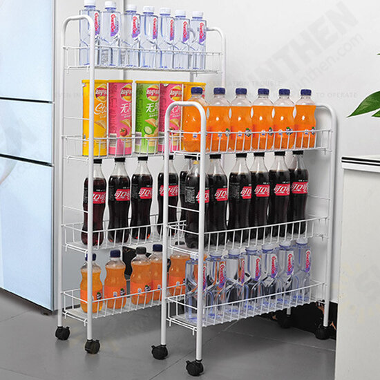 Storage Shelf Rack Movable Interspace Storage Racks Refrigerator Space Rack with Roller for Kitchen Organizer