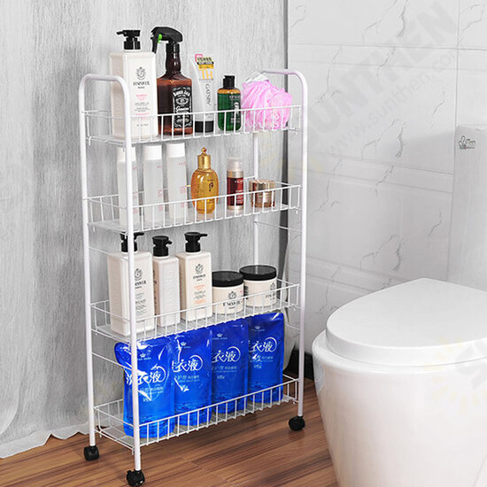 Storage Shelf Rack Movable Interspace Storage Racks Refrigerator Space Rack with Roller for Kitchen Organizer