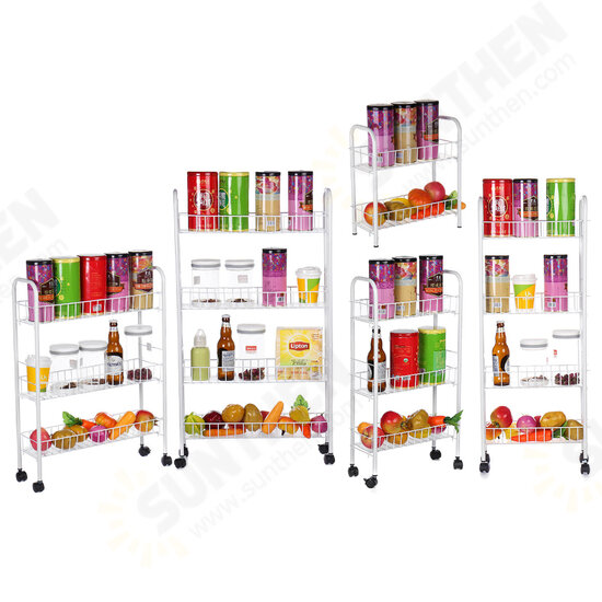 Storage Shelf Rack Movable Interspace Storage Racks Refrigerator Space Rack with Roller for Kitchen Organizer