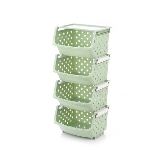 Storage Tower Kitchen Storage Rack Slide Tower Movable Assemble Plastic Bathroom Shelf Wheels