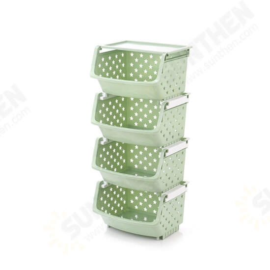 Storage Tower Kitchen Storage Rack Slide Tower Movable Assemble Plastic Bathroom Shelf Wheels