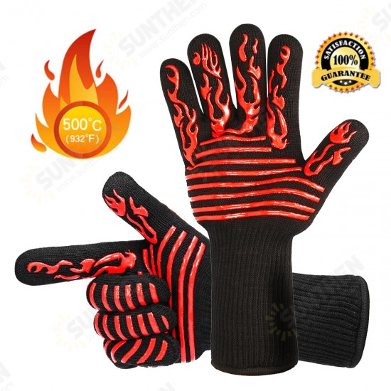 Tvird BBQ Grilling Cooking Gloves 932°F Heat Resistant Barbecue Gloves for Men Women Kitchen Protective Gloves