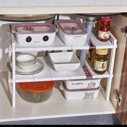 Under Sink 2 Tier Expandable Shelf Organizer Rack Storage Kitchen Tool Holders Under Sink 2 Tier Expandable Shelf Organizer Rack Storage Kitchen Tool Holders