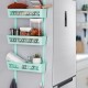 Wall Mounted Side Refrigerator Rack 3 Layer Shelf Kitchen Storage Rack