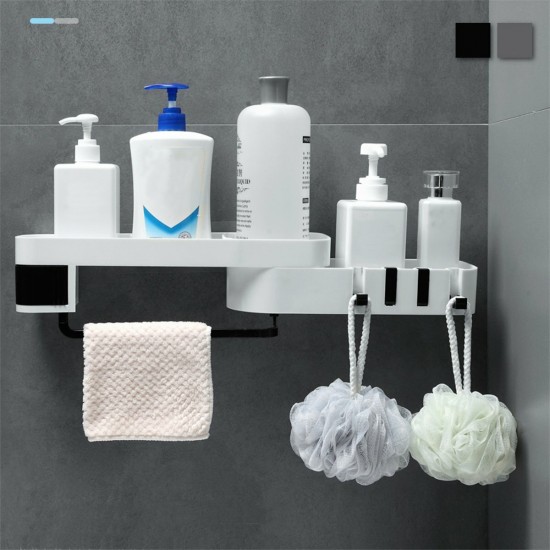 Wall Mounted Storage Rack Kitchen Bath Drain Organizer Shampoo Holder Shelf