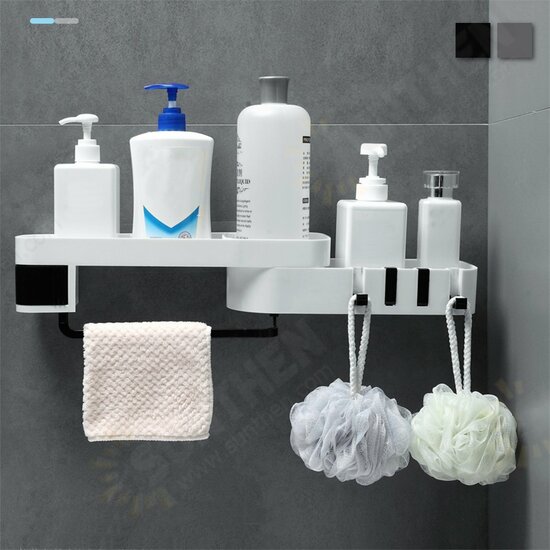 Wall Mounted Storage Rack Kitchen Bath Drain Organizer Shampoo Holder Shelf