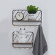 Wall Mounted Wire Metal Shelf Unit Floating Shelves Wood Rack Display