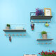 Wall Mounted Wire Metal Shelf Unit Floating Shelves Wood Rack Display