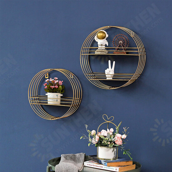 Wall Shelves Rack Metal Storage Iron Cube Shelf Hexagonal Grid Bedroom Shelving