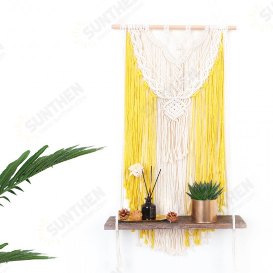 Wall-mounted Lace Woven Macrame Plant Hanger Wall Cotton Rope Tapestry Shelf