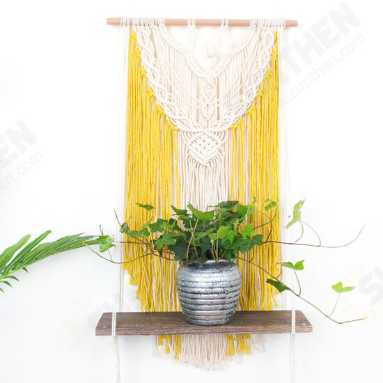 Wall-mounted Lace Woven Macrame Plant Hanger Wall Cotton Rope Tapestry Shelf