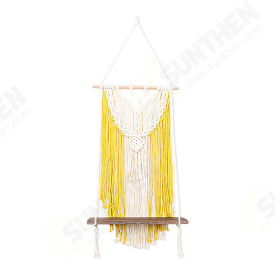 Wall-mounted Lace Woven Macrame Plant Hanger Wall Cotton Rope Tapestry Shelf