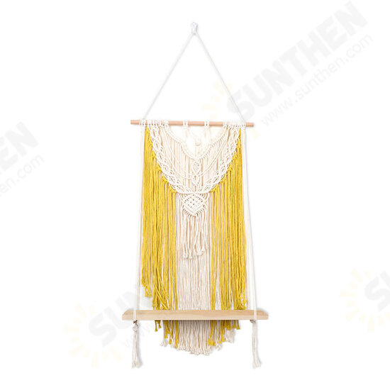 Wall-mounted Lace Woven Macrame Plant Hanger Wall Cotton Rope Tapestry Shelf