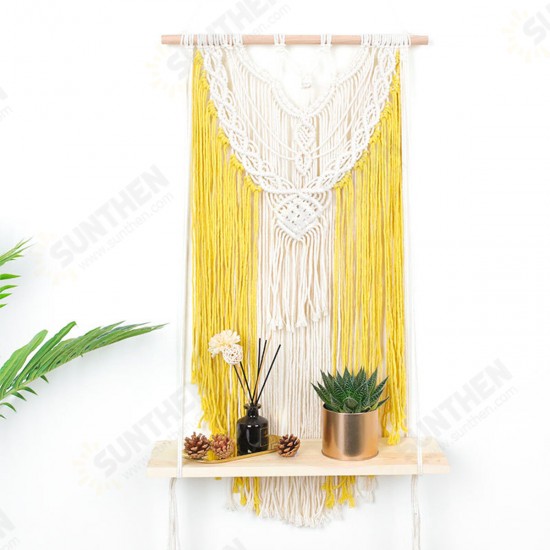 Wall-mounted Lace Woven Macrame Plant Hanger Wall Cotton Rope Tapestry Shelf