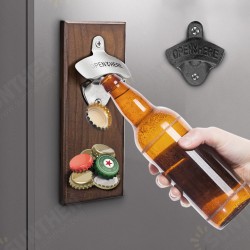 Wooden Bottle Opener Wall Mounted Magnetic Bottle Openers with Cap Catch Wooden Bottle Opener Wall Mounted Magnetic Bottle Openers with Cap Catch