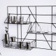 Wrought Iron Kitchen Shelf Wall-mounted Punch-free Kitchen Supplies Seasoning Rack Storage