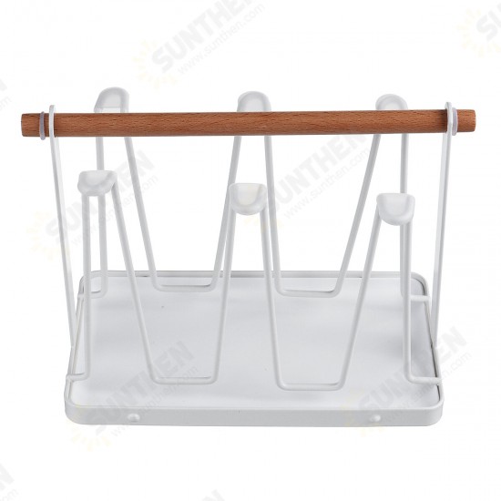 Wrought Iron Upside Down Drain Japanese Style Cup Holder Water Cup Mug Storage Rack Drain Rack