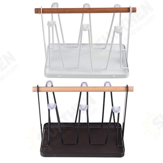 Wrought Iron Upside Down Drain Japanese Style Cup Holder Water Cup Mug Storage Rack Drain Rack