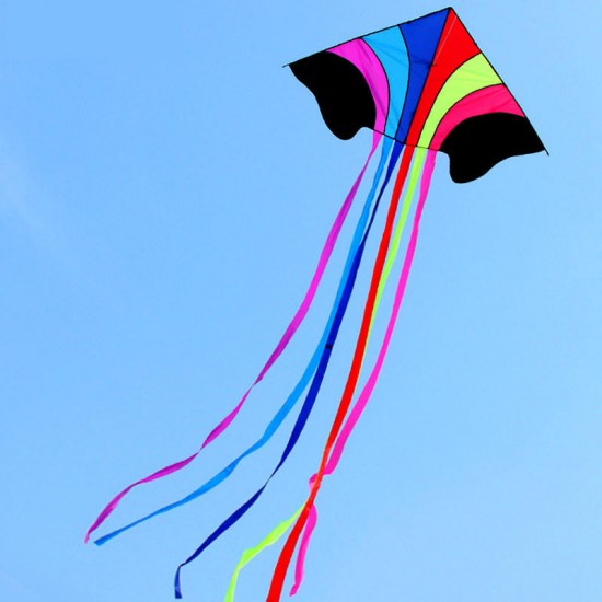 1.4m Rainbow Outdoor Sport Flying Kite Portable Colorful Soft