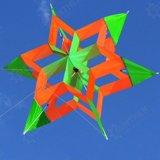 3D Colorful Hexagon Kite Single Line FRP Plum Flower Flying Kite Outdoor Sport Kids Adult Fun Toys