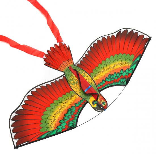 Outdoor Beach Park Polyester Camping Flying Kite Bird Parrot Steady With String Spool For Adults Kid