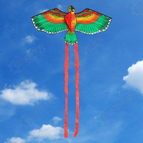 Outdoor Beach Park Polyester Camping Flying Kite Bird Parrot Steady With String Spool For Adults Kid