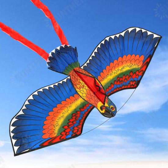 Outdoor Beach Park Polyester Camping Flying Kite Bird Parrot Steady With String Spool For Adults Kid