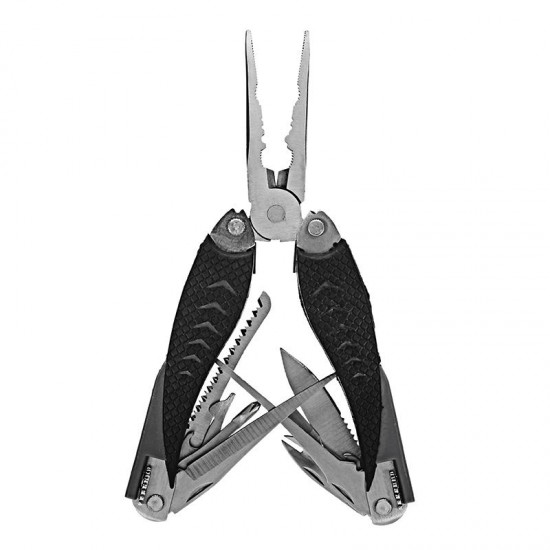 10 in 1 125mm Stainless Steel Multifunction Folding Fishing Pliers Knife Saw Fishing Scale