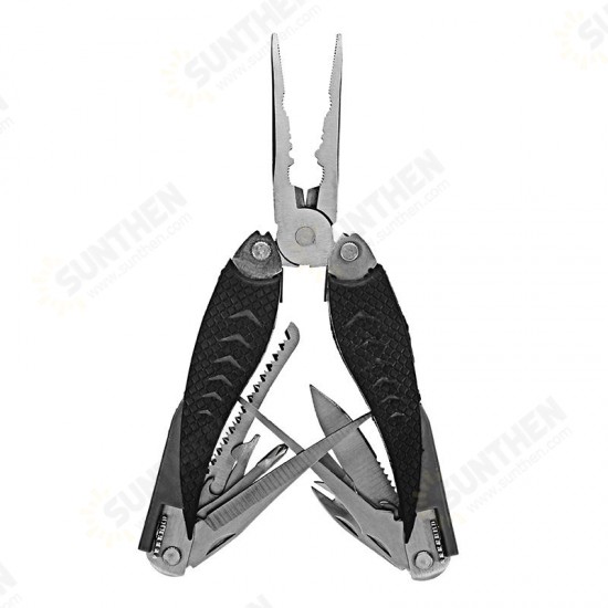 10 in 1 125mm Stainless Steel Multifunction Folding Fishing Pliers Knife Saw Fishing Scale